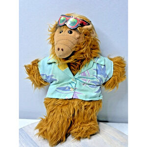 Vintage 1988 ALF Alien Plush Hand Puppet Doll Toy Hawaiian Shirt Burger King 12”